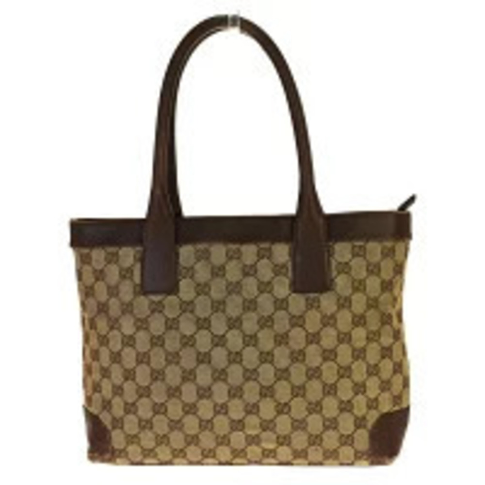 Gucci GG Canvas Leather Tote Bag Black